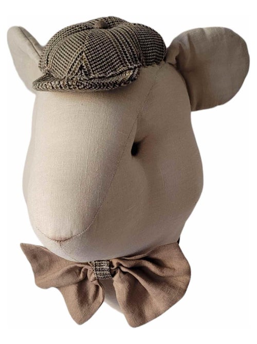 SEVIRA KIDS|Trophée mural Souris Edouard en lin – décoration chambre bébé enfant - Kiabi