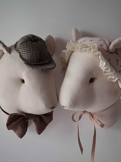 SEVIRA KIDS|Trophée mural Souris Edouard en lin – décoration chambre bébé enfant - Kiabi