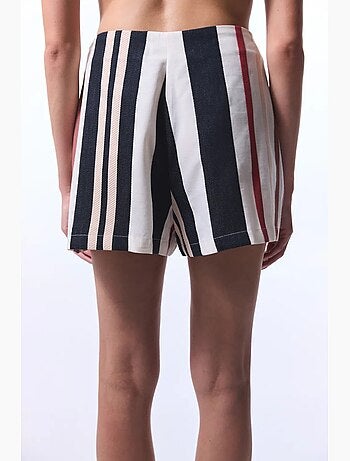 Shay short mini à rayures et motif ethnique penti