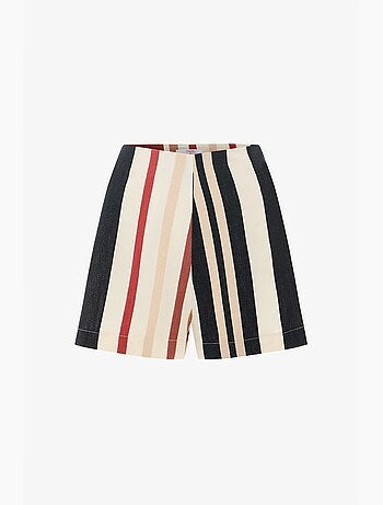 Shay short mini à rayures et motif ethnique penti