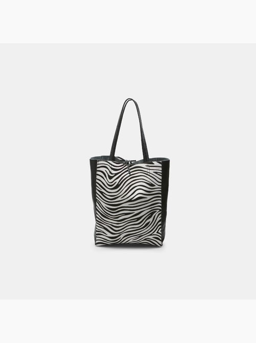 Shopper BATA avec insert en cuir de poulain - Kiabi
