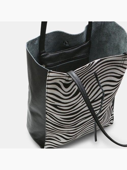 Shopper BATA avec insert en cuir de poulain - Kiabi