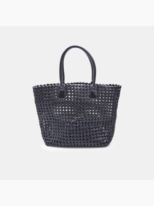 Shopper tressé avec pochettes intérieures - Kiabi