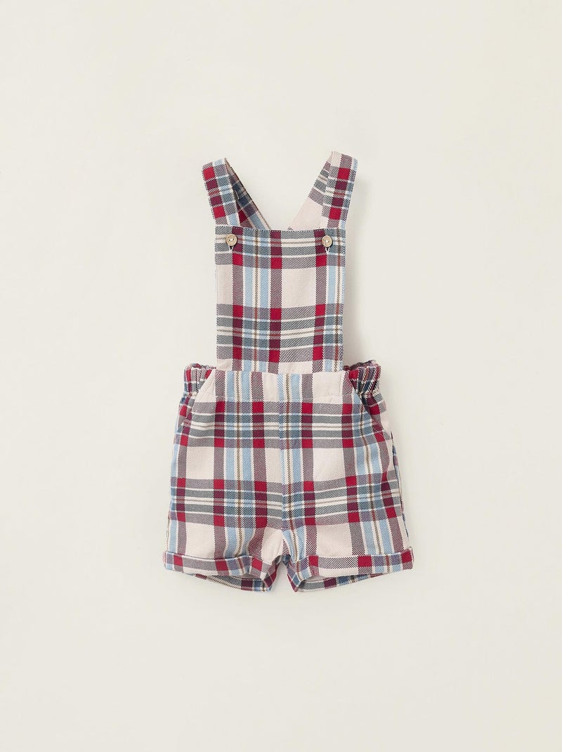 Short 100% coton, à carreaux NOËL Gris clair - Kiabi