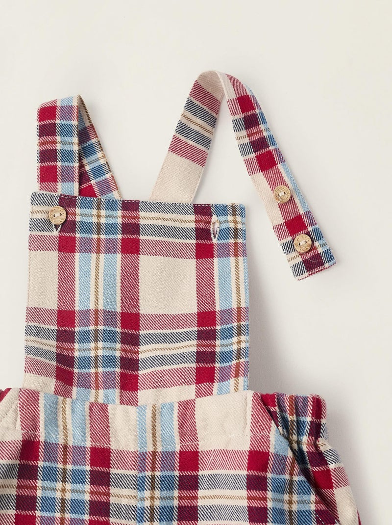 Short 100% coton, à carreaux NOËL Gris clair - Kiabi