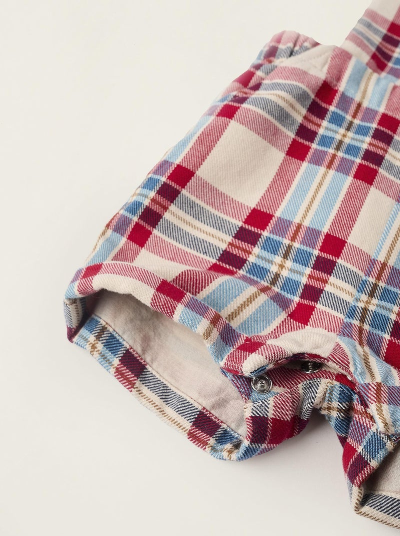 Short 100% coton, à carreaux NOËL Gris clair - Kiabi