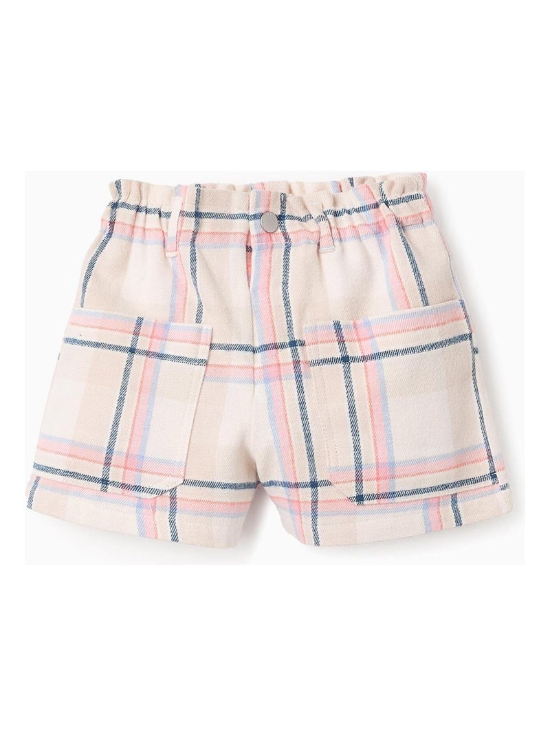 Short 100% coton, écossais ART ATTACK Beige clair - Kiabi