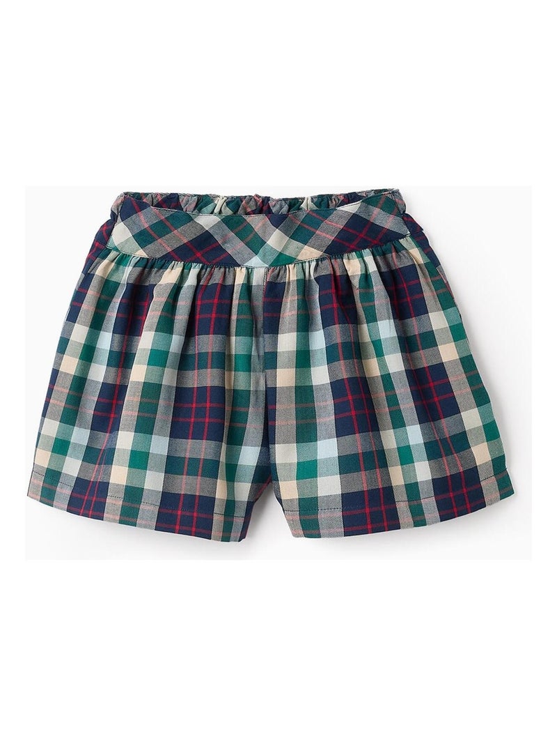 Short 100% coton, écossais NOËL Bleu Vert - Kiabi