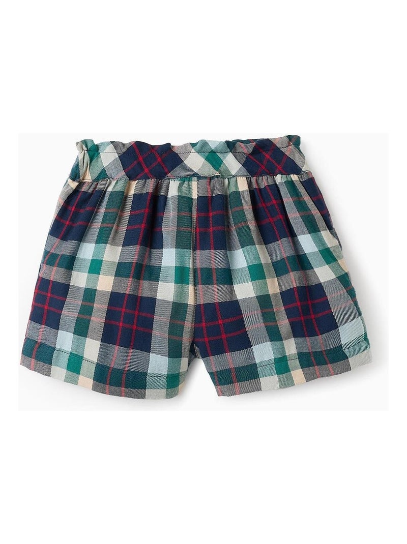 Short 100% coton, écossais NOËL Bleu Vert - Kiabi