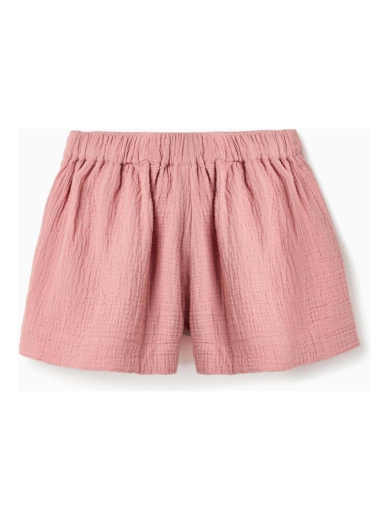 Short 100% coton, taille réglable FIELD DAYS Rose clair - Kiabi