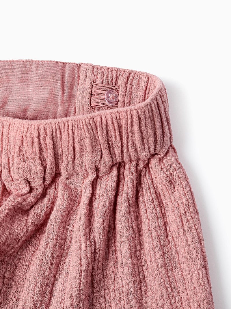 Short 100% coton, taille réglable FIELD DAYS Rose clair - Kiabi