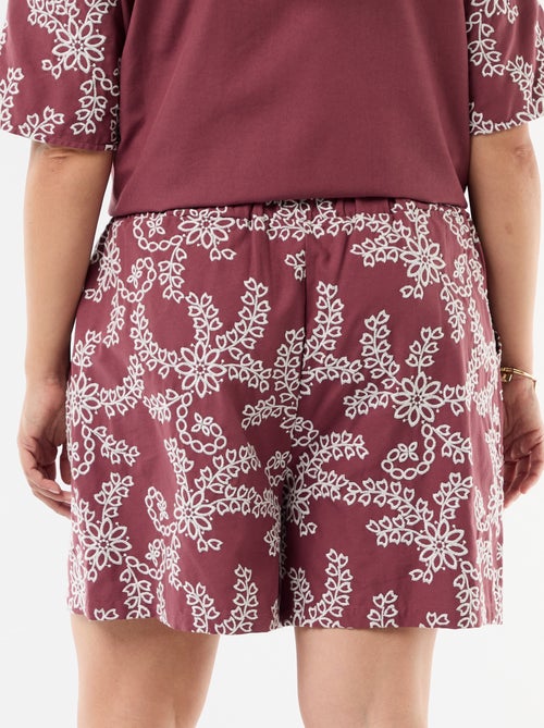 Short à broderies florales - Kiabi