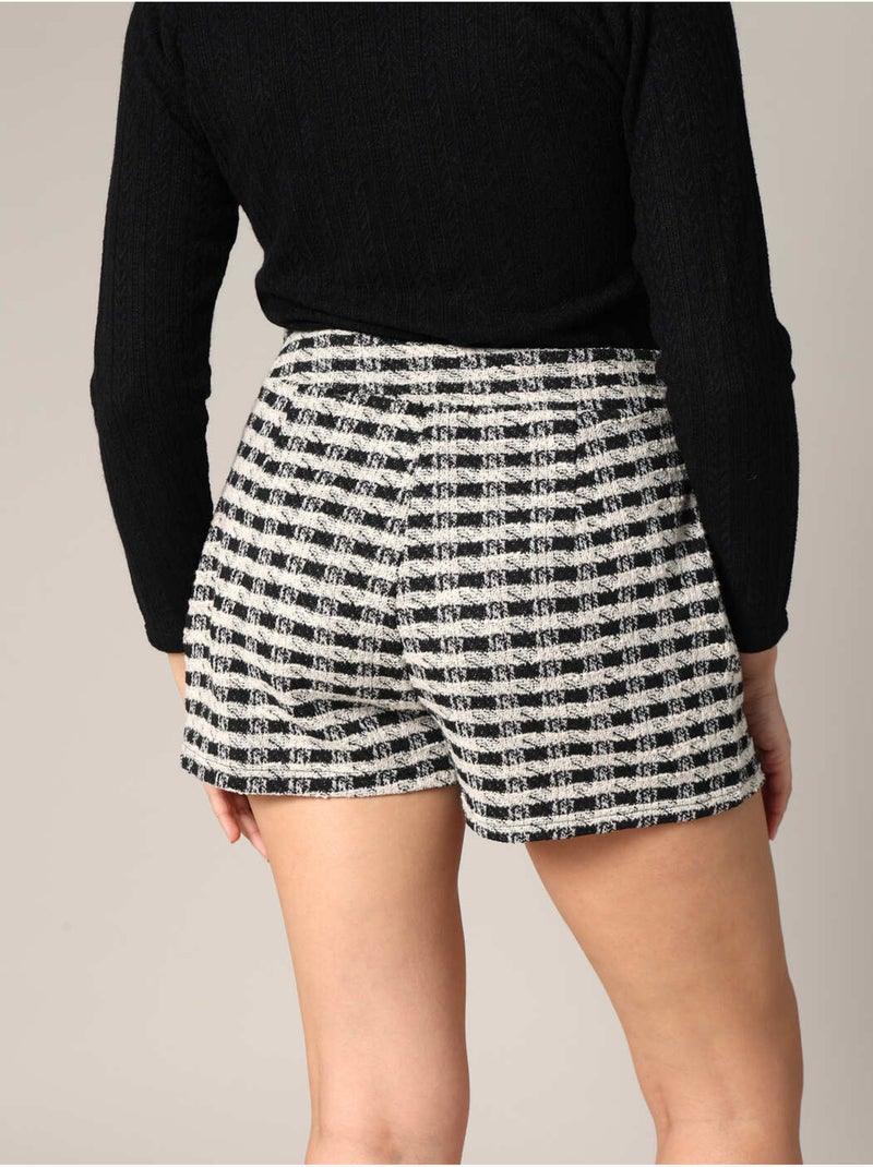 Short à carreaux
 'Deeluxe' Noir - Kiabi