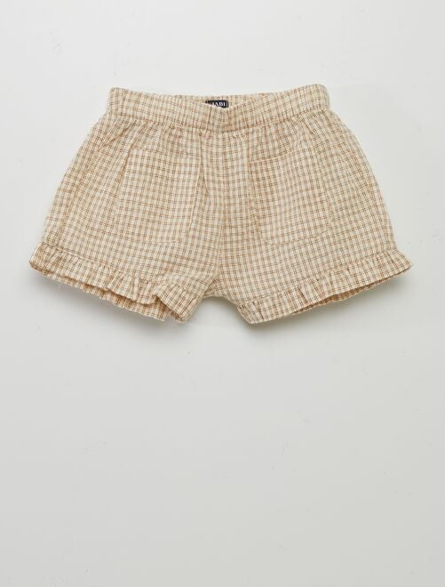 Short à carreaux style vichy - Kiabi