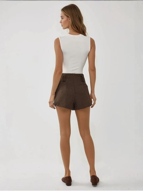 Short à carreaux taille haute - Kiabi Short à carreaux taille haute - Kiabi