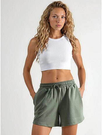 Short à jambes larges et taille mi-haute avec cordon de serrage busem
