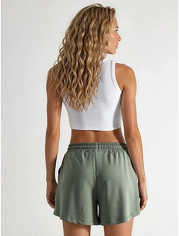 Short à jambes larges et taille mi-haute avec cordon de serrage busem
