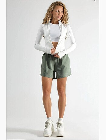 Short à jambes larges et taille mi-haute avec cordon de serrage busem