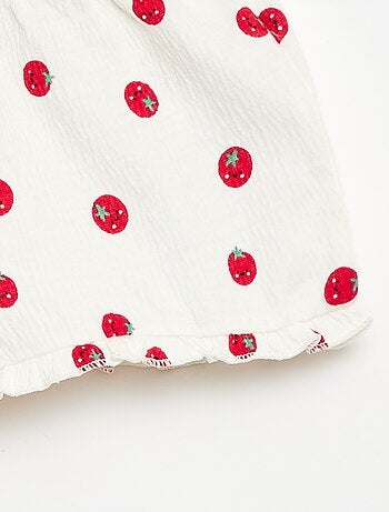 Short à motif avec base volantée