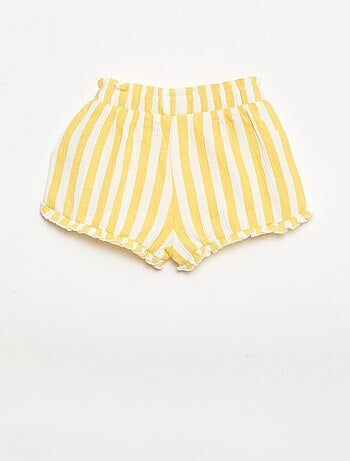 Short à motif avec base volantée