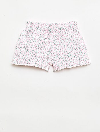 Short à motif avec base volantée