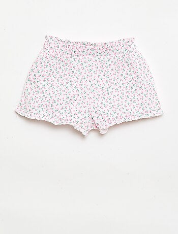 Short à motif avec base volantée