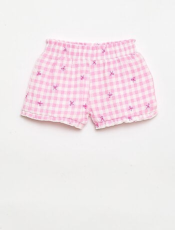 Short à motif avec base volantée