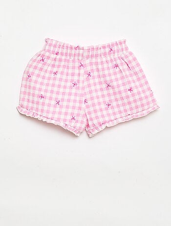 Short à motif avec base volantée