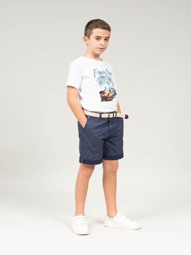 Short à Carreaux Gris Bleu Columbia Pour Garçon - Taille 12/10 - été Et Automne - Occasion Très Bon état