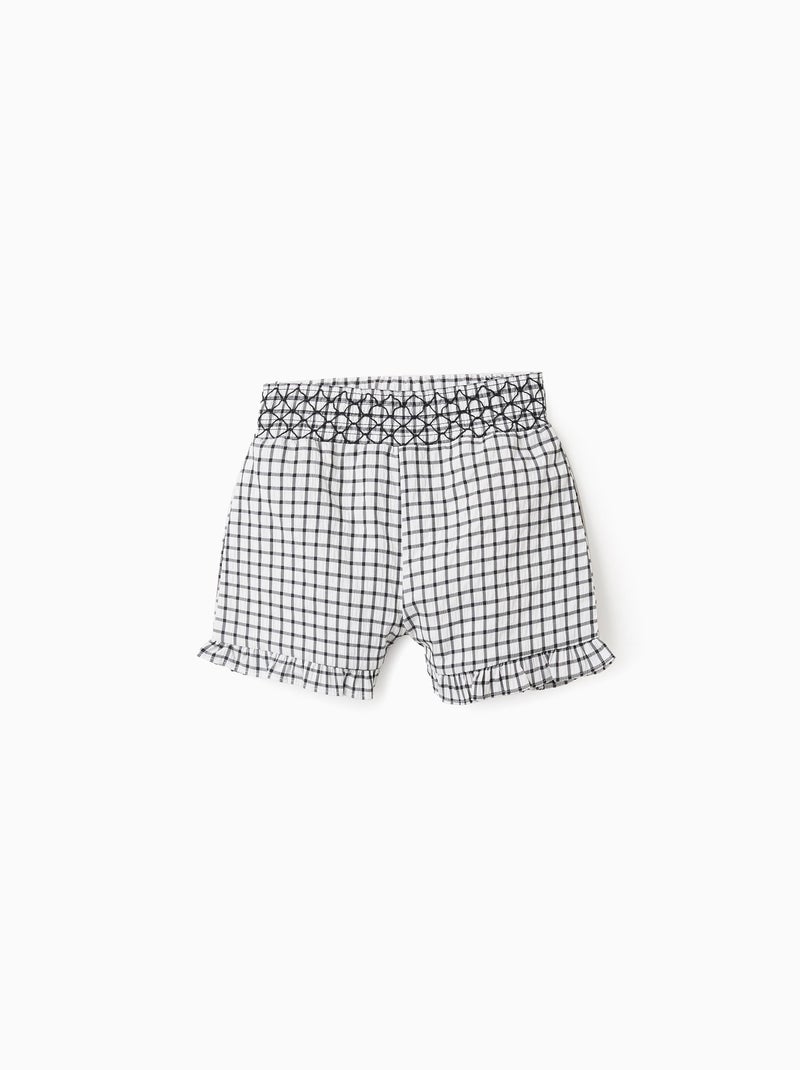 Short à Motif Vichy Gris foncé - Kiabi