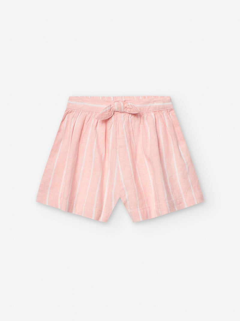 Short à Rayures avec Nœud Corail/Turquoise/Crème - Kiabi