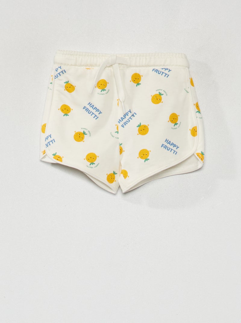 Short à rayures Blanc/jaune - Kiabi