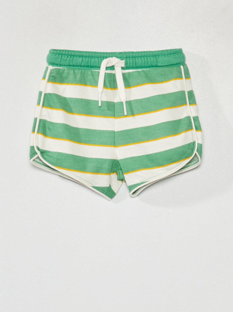Short à rayures Blanc/vert - Kiabi