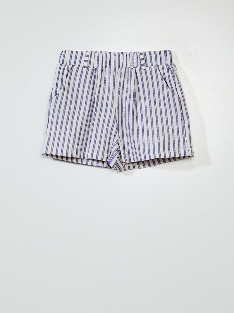 Short à 'rayures' en maille Bleu/blanc - Kiabi