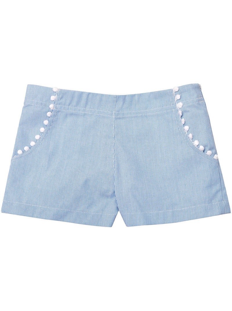 Short  à Rayures  et  à Pompons  ANGIE - La Faute à Voltaire Blanc Bleu ciel - Kiabi