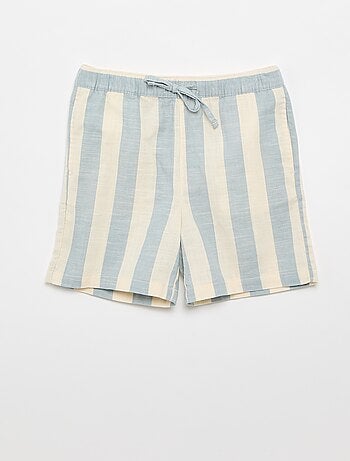 Short à rayures et taille élastiquée