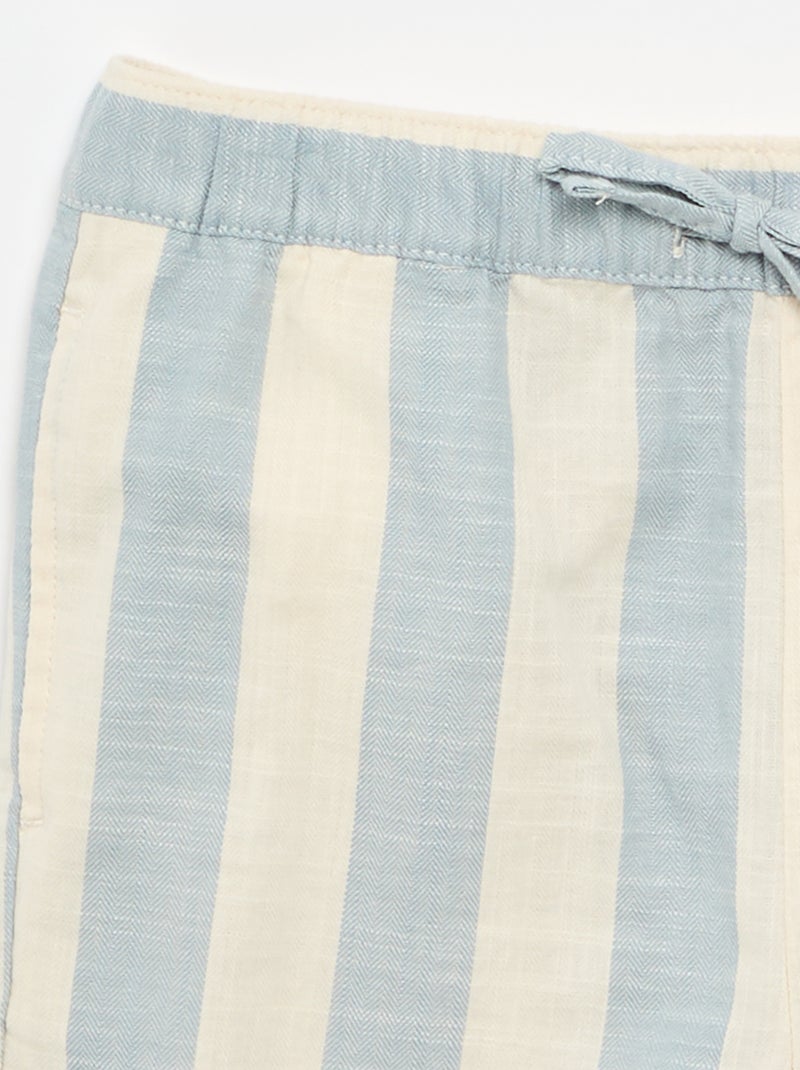 Short à rayures et taille élastiquée Bleu - Kiabi