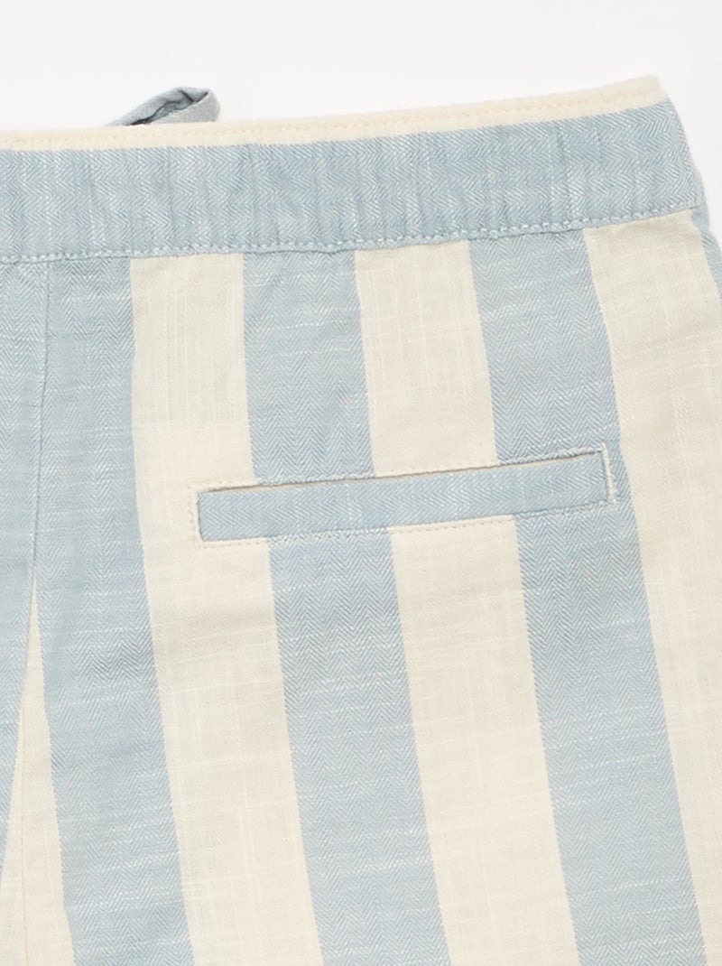 Short à rayures et taille élastiquée Bleu - Kiabi