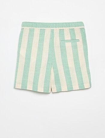 Short à rayures et taille élastiquée