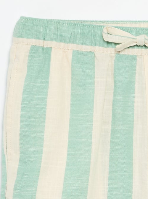 Short à rayures et taille élastiquée - Kiabi