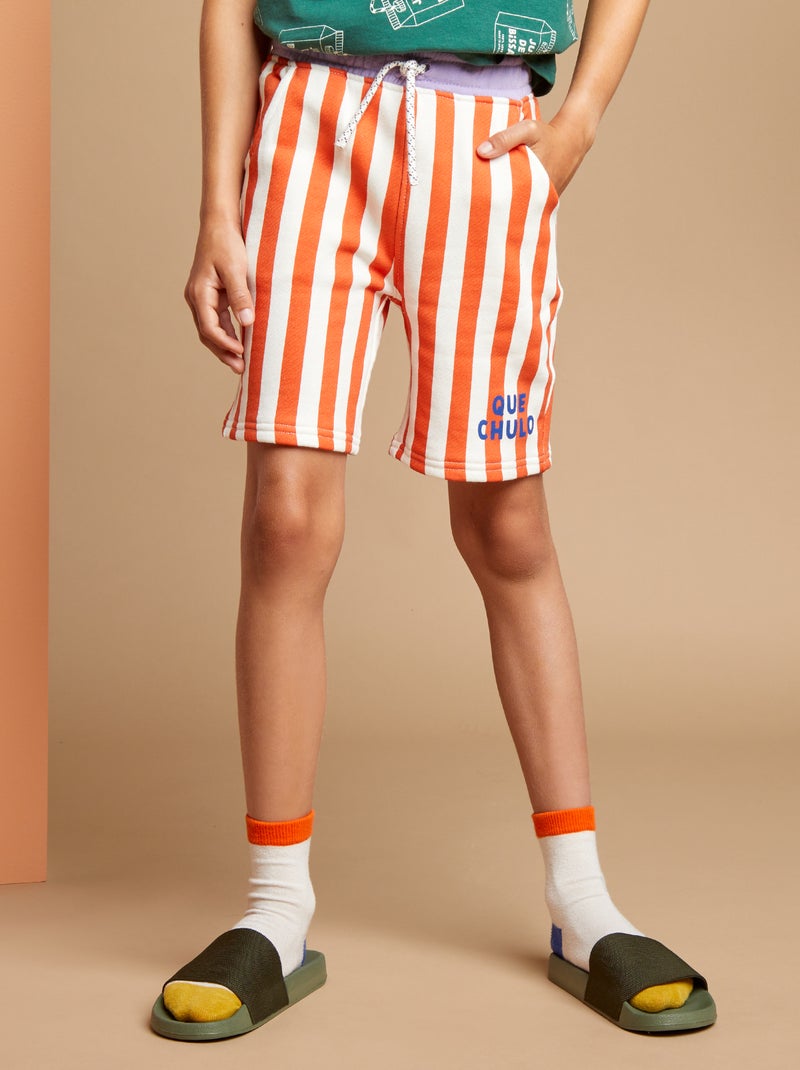 Short à rayures X Taxi Brousse Orange - Kiabi