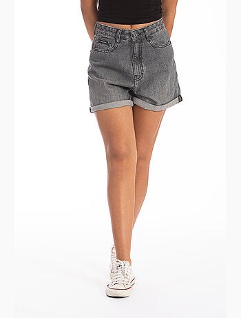 Short à revers en denim taille haute VERON