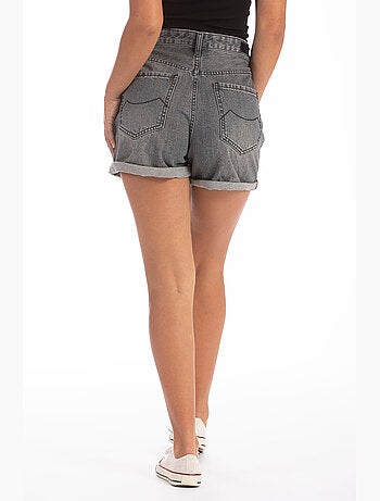 Short à revers en denim taille haute VERON