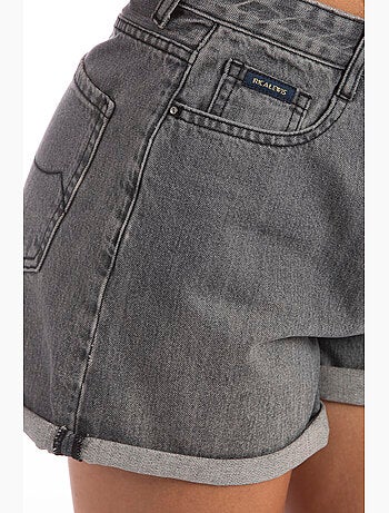 Short à revers en denim taille haute VERON