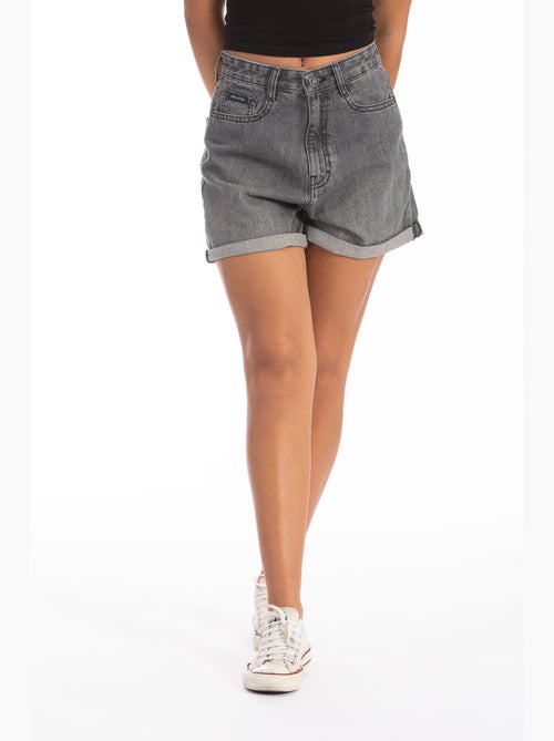 Short à revers en denim taille haute VERON - Kiabi