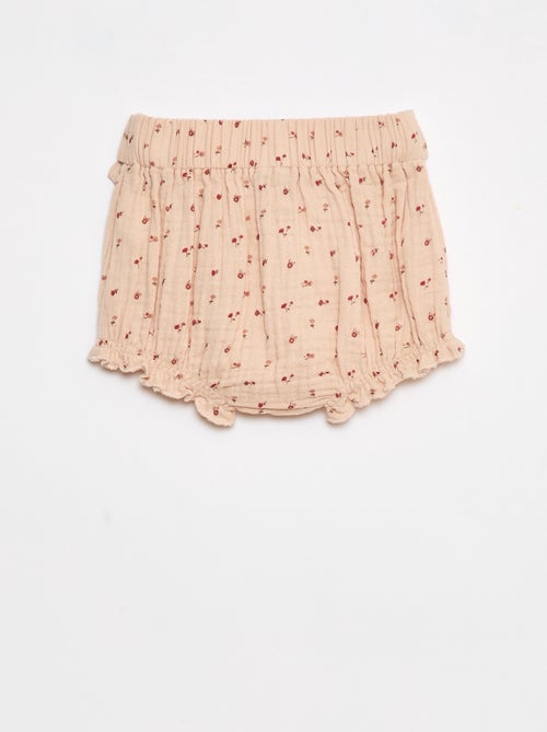 Short à taille élastiquée avec ceinture à nouer - Kiabi