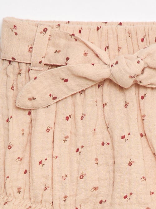 Short à taille élastiquée avec ceinture à nouer - Kiabi