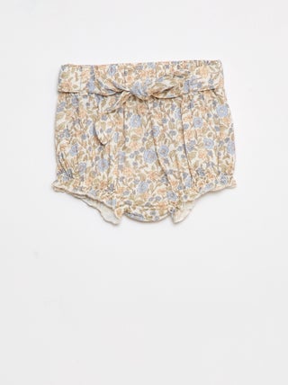 Short à taille élastiquée avec ceinture à nouer