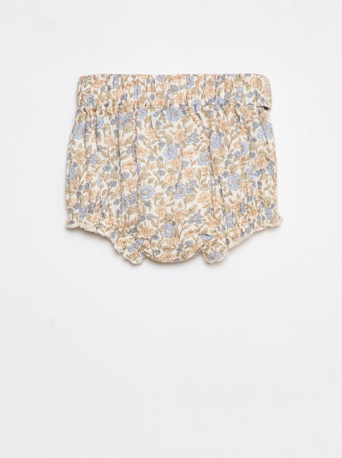 Short à taille élastiquée avec ceinture à nouer - Kiabi