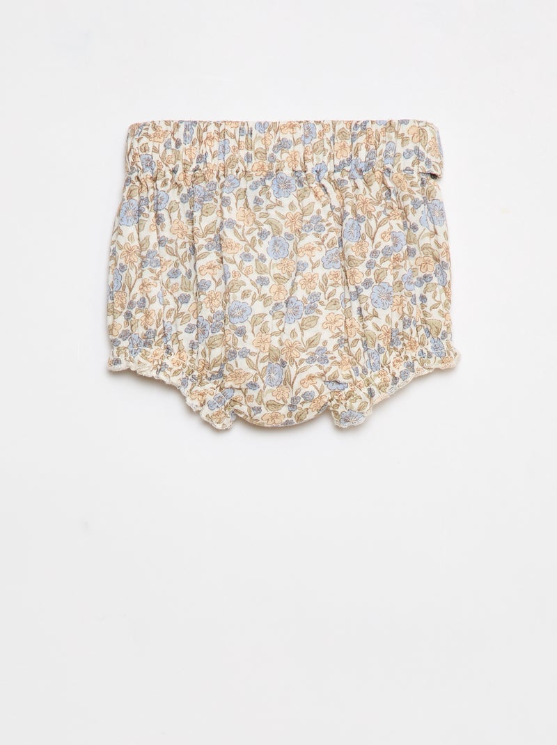 Short à taille élastiquée avec ceinture à nouer Blanc - Kiabi